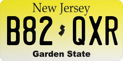 NJ license plate B82QXR