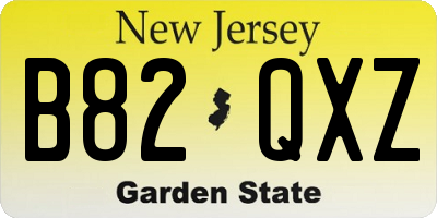 NJ license plate B82QXZ
