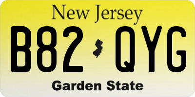 NJ license plate B82QYG