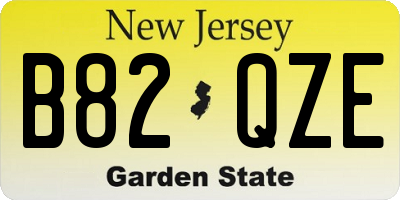 NJ license plate B82QZE