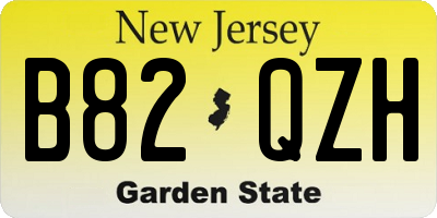 NJ license plate B82QZH