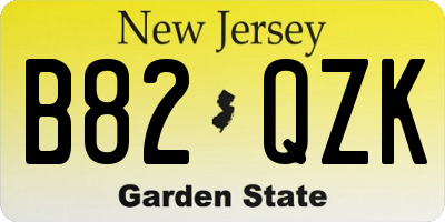 NJ license plate B82QZK