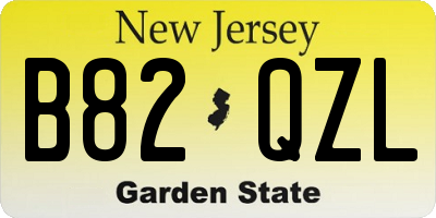 NJ license plate B82QZL