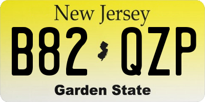 NJ license plate B82QZP