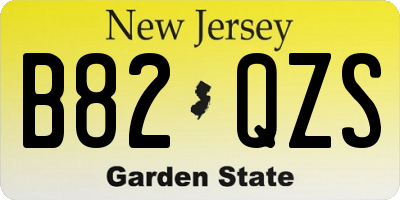 NJ license plate B82QZS