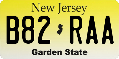 NJ license plate B82RAA