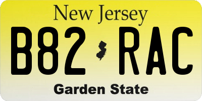 NJ license plate B82RAC
