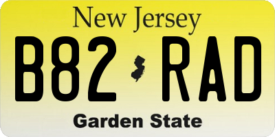 NJ license plate B82RAD