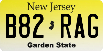 NJ license plate B82RAG
