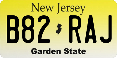 NJ license plate B82RAJ