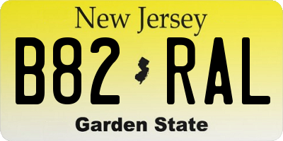 NJ license plate B82RAL