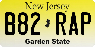 NJ license plate B82RAP