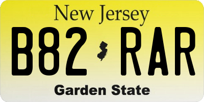 NJ license plate B82RAR