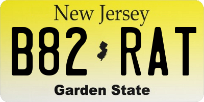 NJ license plate B82RAT