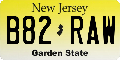 NJ license plate B82RAW