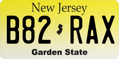 NJ license plate B82RAX