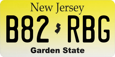 NJ license plate B82RBG