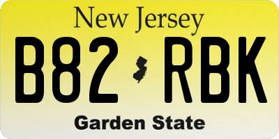 NJ license plate B82RBK