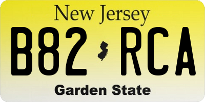 NJ license plate B82RCA