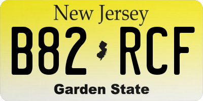 NJ license plate B82RCF