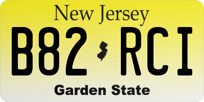 NJ license plate B82RCI