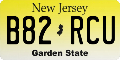 NJ license plate B82RCU
