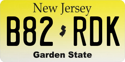 NJ license plate B82RDK