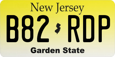 NJ license plate B82RDP