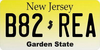 NJ license plate B82REA