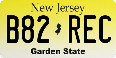 NJ license plate B82REC