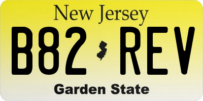 NJ license plate B82REV