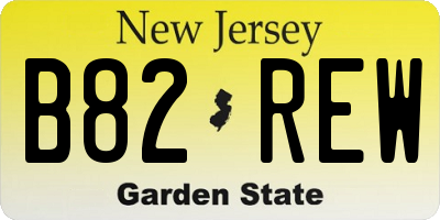 NJ license plate B82REW