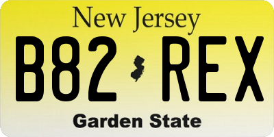 NJ license plate B82REX