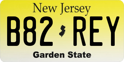 NJ license plate B82REY