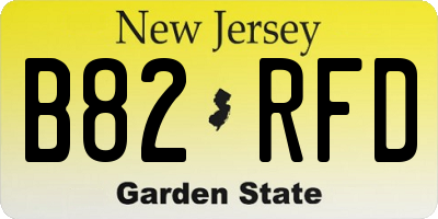 NJ license plate B82RFD