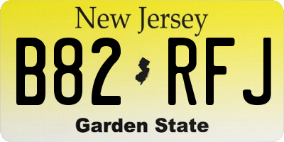 NJ license plate B82RFJ