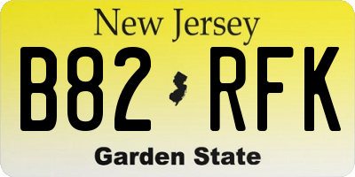 NJ license plate B82RFK