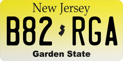 NJ license plate B82RGA