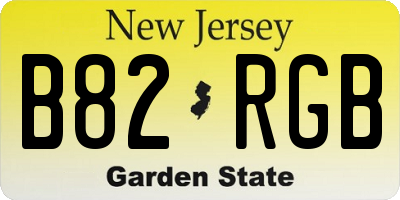 NJ license plate B82RGB