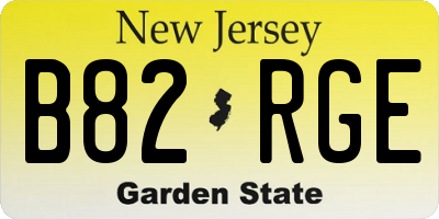 NJ license plate B82RGE