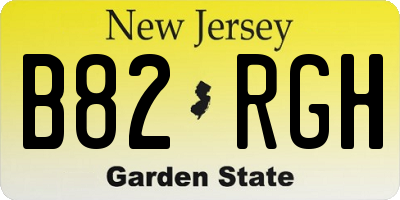 NJ license plate B82RGH