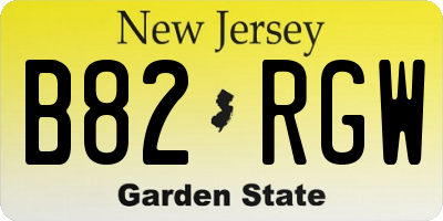 NJ license plate B82RGW