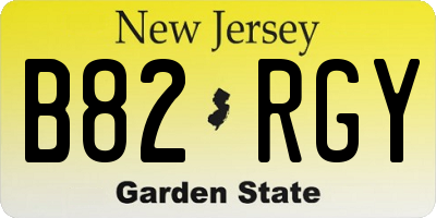 NJ license plate B82RGY