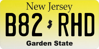 NJ license plate B82RHD