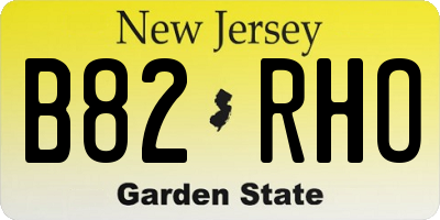 NJ license plate B82RHO