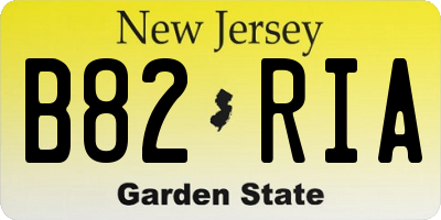 NJ license plate B82RIA