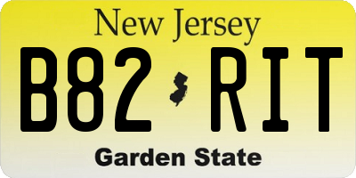 NJ license plate B82RIT