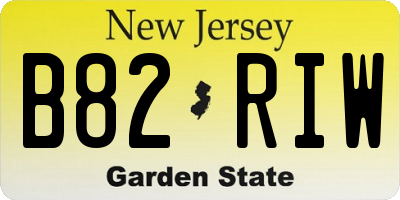 NJ license plate B82RIW