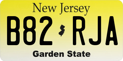 NJ license plate B82RJA