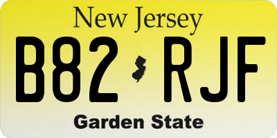 NJ license plate B82RJF